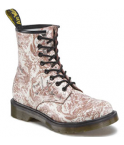 Dr Martens 1460 CHERRY RED ON WHITE VANDALISED JOUY женские