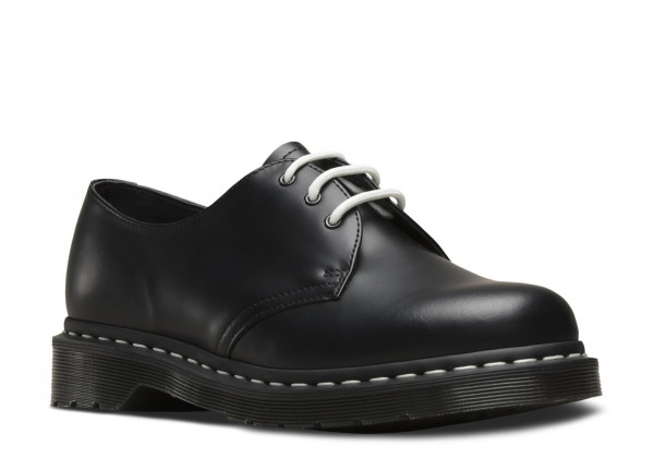 Обувь Dr Martens 1461 Black Smooth Contrast White Stitch черные